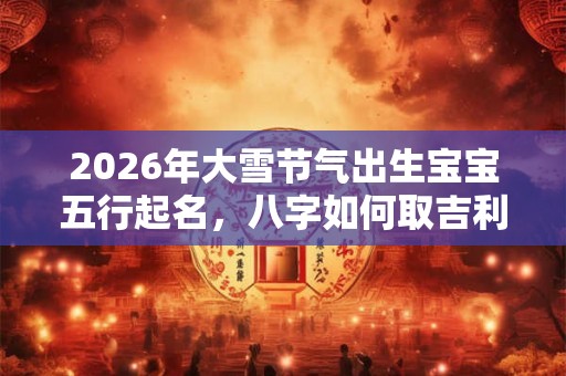 2026年大雪节气出生宝宝五行起名，八字如何取吉利好名字？