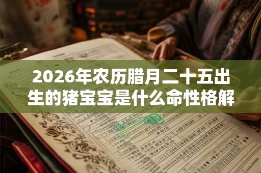 2026年农历腊月二十五出生的猪宝宝是什么命性格解析！
