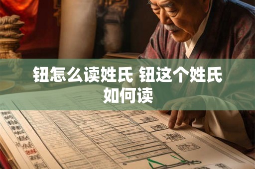 钮怎么读姓氏 钮这个姓氏如何读 钮怎么读姓氏 钮这个姓氏如何读
