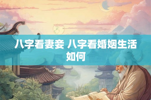 八字看妻妾 八字看婚姻生活如何