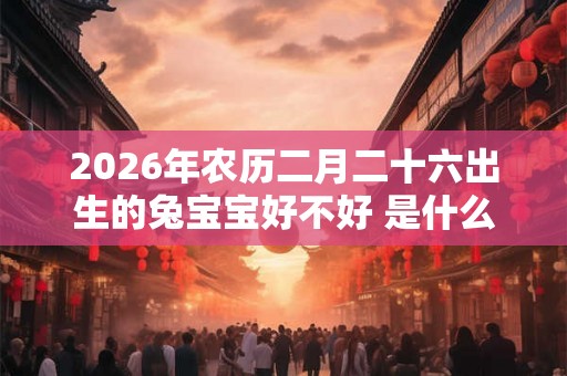 2026年农历二月二十六出生的兔宝宝好不好 是什么命
