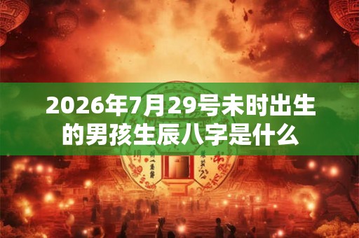 2026年7月29号未时出生的男孩生辰八字是什么
