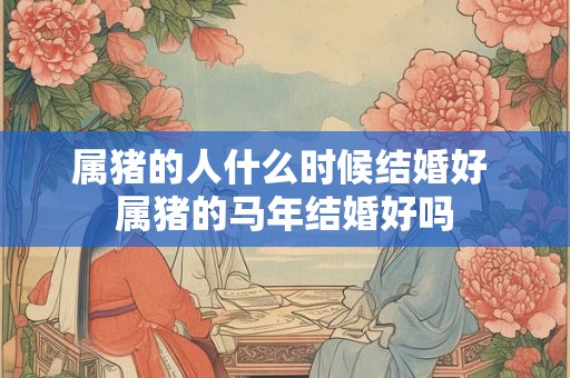 属猪的人什么时候结婚好 属猪的马年结婚好吗 属猪的人什么时候结婚好 属猪的马年结婚好吗
