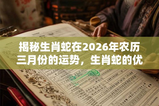 揭秘生肖蛇在2026年农历三月份的运势，生肖蛇的优点有哪些？