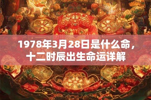 1978年3月28日是什么命，十二时辰出生命运详解