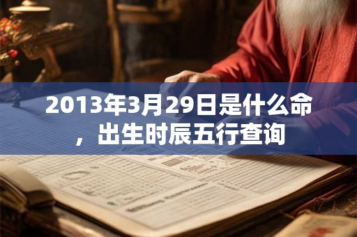 2013年3月29日是什么命，出生时辰五行查询