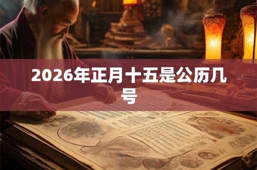 2026年正月十五是公历几号