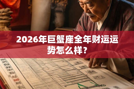2026年巨蟹座全年财运运势怎么样？