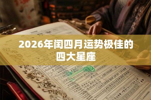 2026年闰四月运势极佳的四大星座