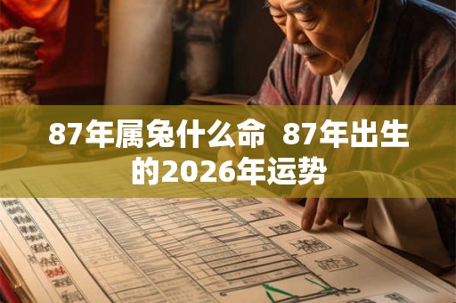 87年属兔什么命  87年出生的2026年运势