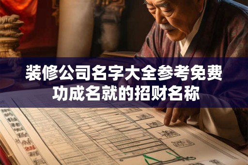 装修公司名字大全参考免费 功成名就的招财名称