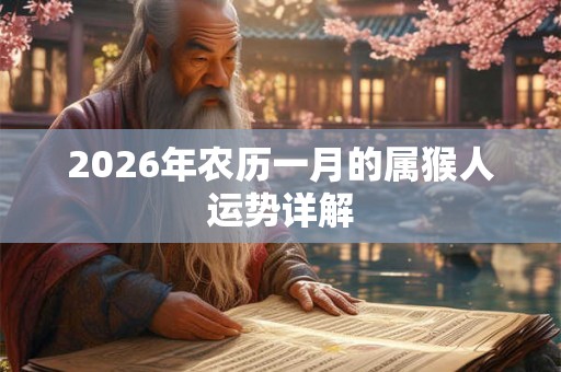 2026年农历一月的属猴人运势详解