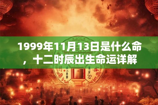 1999年11月13日是什么命,十二时辰出生命运详解 1999年11月13日是什么命,十二时辰出生命运详解