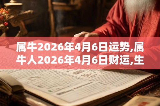 属牛2026年4月6日运势,属牛人2026年4月6日财运,生肖牛2026年4月6日运势