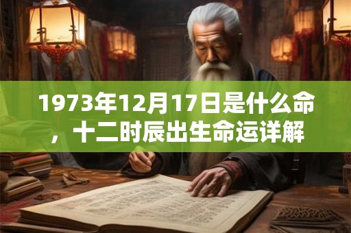 1973年12月17日是什么命,十二时辰出生命运详解 1973年12月17日是什么命,十二时辰出生命运详解