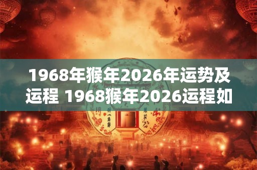 1968年猴年2026年运势及运程 1968猴年2026运程如何 1968年猴年2026年运势及运程 1968猴年2026运程如何