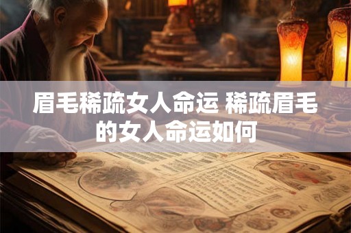 眉毛稀疏女人命运 稀疏眉毛的女人命运如何 眉毛稀疏女人命运 稀疏眉毛的女人命运如何