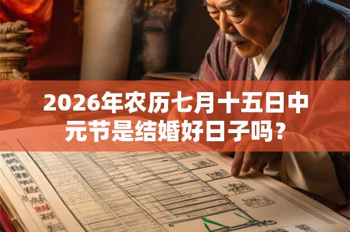 2026年农历七月十五日中元节是结婚好日子吗？
