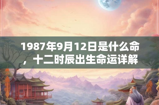 1987年9月12日是什么命，十二时辰出生命运详解