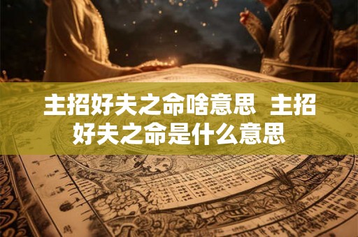 主招好夫之命啥意思  主招好夫之命是什么意思