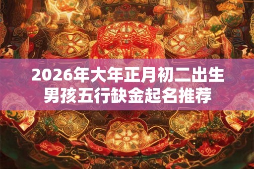 2026年大年正月初二出生男孩五行缺金起名推荐