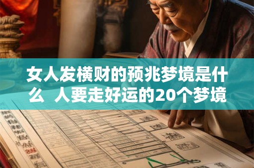 女人发横财的预兆梦境是什么  人要走好运的20个梦境
