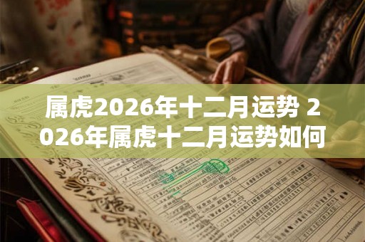 属虎2026年十二月运势 2026年属虎十二月运势如何 属虎2026年十二月运势 2026年属虎十二月运势如何