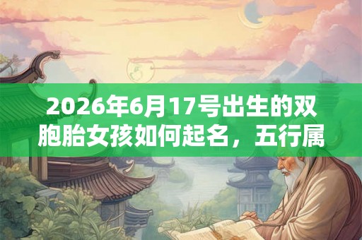 2026年6月17号出生的双胞胎女孩如何起名，五行属什么？