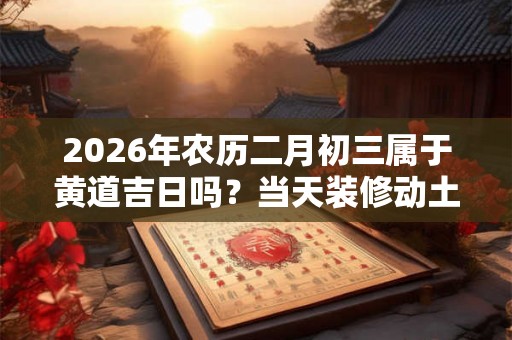 2026年农历二月初三属于黄道吉日吗？当天装修动土好吗？