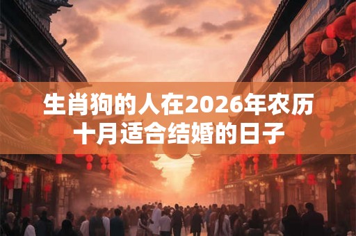 生肖狗的人在2026年农历十月适合结婚的日子