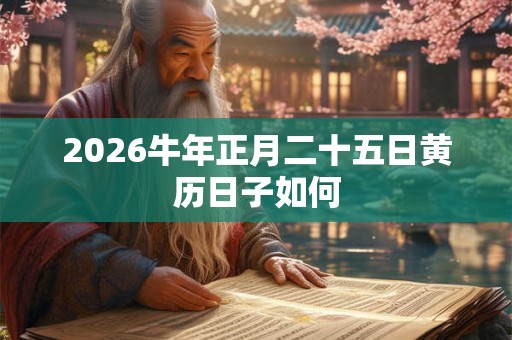 2026牛年正月二十五日黄历日子如何 2026牛年正月二十五日黄历日子如何