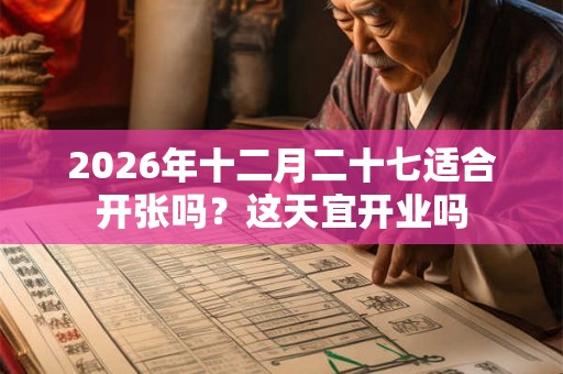 2026年十二月二十七适合开张吗？这天宜开业吗