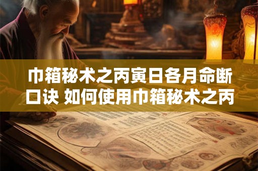 巾箱秘术之丙寅日各月命断口诀 如何使用巾箱秘术之丙寅日各月命断口诀