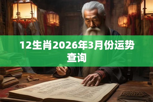 12生肖2026年3月份运势查询