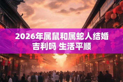 2026年属鼠和属蛇人结婚吉利吗 生活平顺