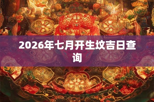 2026年七月开生坟吉日查询