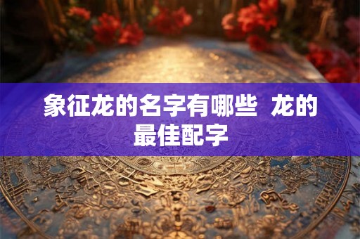 象征龙的名字有哪些  龙的最佳配字