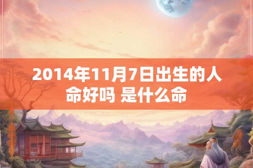 2014年11月7日出生的人命好吗 是什么命