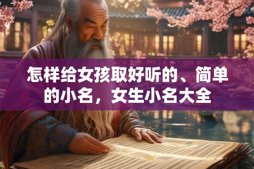 怎样给女孩取好听的、简单的小名，女生小名大全