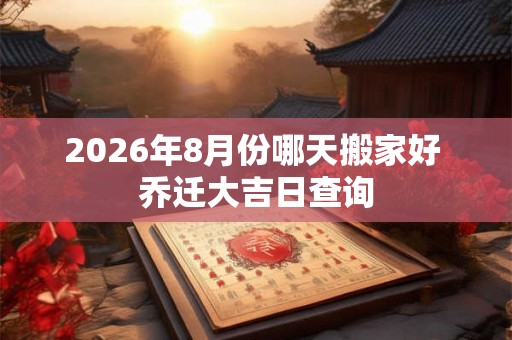 2026年8月份哪天搬家好 乔迁大吉日查询