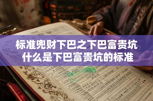 标准兜财下巴之下巴富贵坑 什么是下巴富贵坑的标准 标准兜财下巴之下巴富贵坑 什么是下巴富贵坑的标准
