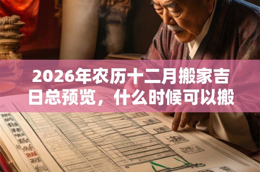 2026年农历十二月搬家吉日总预览，什么时候可以搬家？