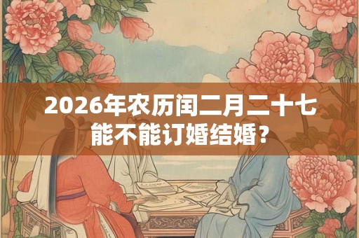 2026年农历闰二月二十七能不能订婚结婚？
