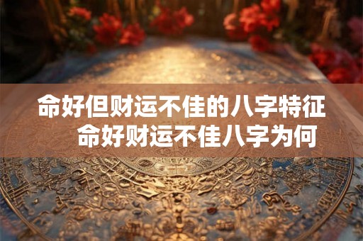 命好但财运不佳的八字特征　 命好财运不佳八字为何