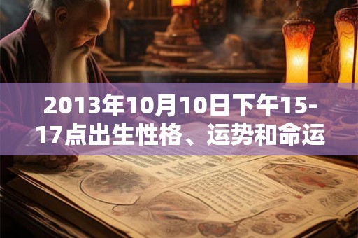 2013年10月10日下午15-17点出生性格、运势和命运 2013年10月10日下午15-17点出生性格、运势和命运