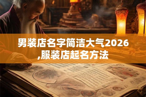 男装店名字简洁大气2026,服装店起名方法 男装店名字简洁大气2026,服装店起名方法