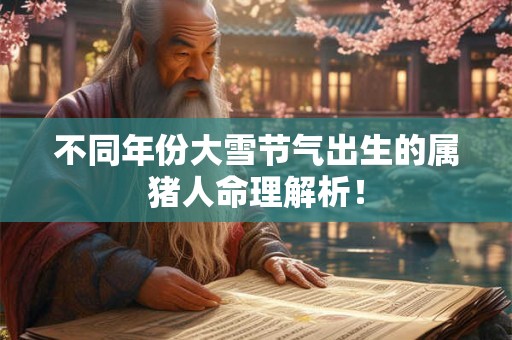 不同年份大雪节气出生的属猪人命理解析! 不同年份大雪节气出生的属猪人命理解析!