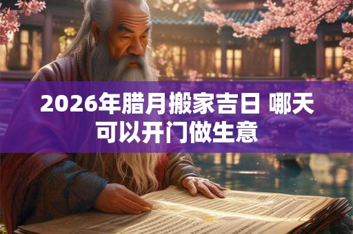 2026年腊月搬家吉日 哪天可以开门做生意