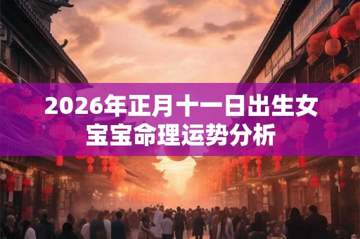2026年正月十一日出生女宝宝命理运势分析