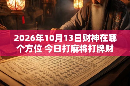 2026年10月13日财神在哪个方位 今日打麻将打牌财神方位 2026年10月13日财神在哪个方位 今日打麻将打牌财神方位